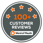 Word of Mouth 100 plus customer reviews badge