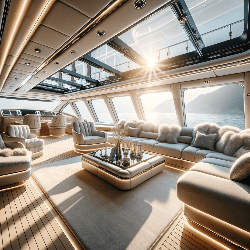 Luxury yacht glazing treated with specialist marine window film.