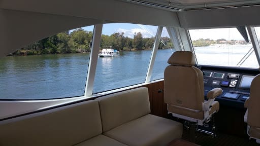 Marine interior glass installation on a boat or yacht.